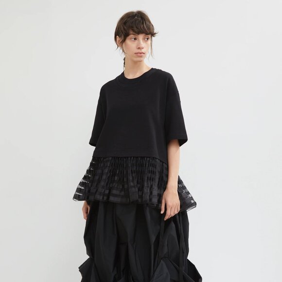 jw anderson cropped sweat top with pleated hem - Picture 4 of 5